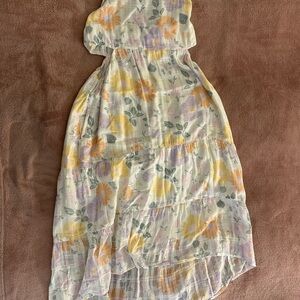 Abercrombie Kids Floral Maxi Dress Side Cut Outs size 13/14